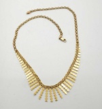14k Italian Yellow Gold Cleopatra Inspired Design Necklace