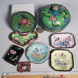 Cloisonne and Enameled Trays, Boxes and Matchbooks