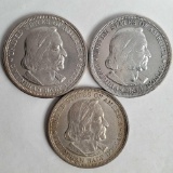 3 MS/ UNC Columbus Exposition Commemorative Silver Half Dollars