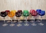 12 Cut to Clear Crystal Wine Glasses
