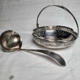 Sterling Silver Manchester Mfg Co. Handled Bon Bon And Dominick & Haff Small Gravy Ladle