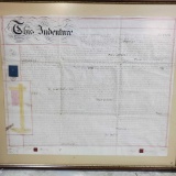 Framed 1853 Indenture Woolwich Railway Company Of East London