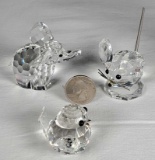 Swarovski Crystal Elephant Mouse and Bird Figurines