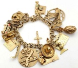 Substantial Vintage 14k Gold Charm Bracelet