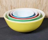 Set Vintage Pyrex Primary Color Nesting Bowls