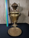 Brass Samovar Tea Server With Tray