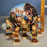 5 Hummel Figurines and Plate