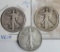 3 Key Date Walking Liberty Silver Half Dollars - 2 1921-S and 1938-D