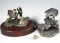 Two Fine Pewter Bird Statues