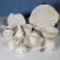 Tray of Irish Belleek Shamrock Decorated Porcelains and Leprechaun