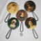 5 Victorian Hand Mirrors with Celluloid Picture Backs