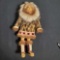 Mid 20th Century Alaskan Inuit Hand Carved Wood Face with Leather Body Doll