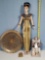 Cleopatra Doll, Egyptian Figurine and Plate