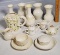 Tray Lot of Irish Belleek Porcelain Teapots, Pitcher, Vases and More