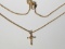 14k Gold Cross on 10k Gold Rope Chain