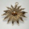 14k Yellow Gold Star Pin/pendant With Center Diamond & Pearl Rays
