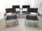 4 Mid Century Modern MCM Mart Stam Tubular Chrome & Black Leather S34 Cantilever Arm Chairs