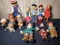 Tray lot of Mainzelmannchen, Poland Peg and other Small Character Dolls