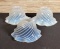 3 Antique French Opalescent Swirl Optic Lamp Shades