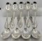9 Towle Sterling Silver Old Newbury Cream Soup Spoons.