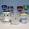 Colorful Cut Crystal Hock Wines, Vases and Crystal Biscuit Jar