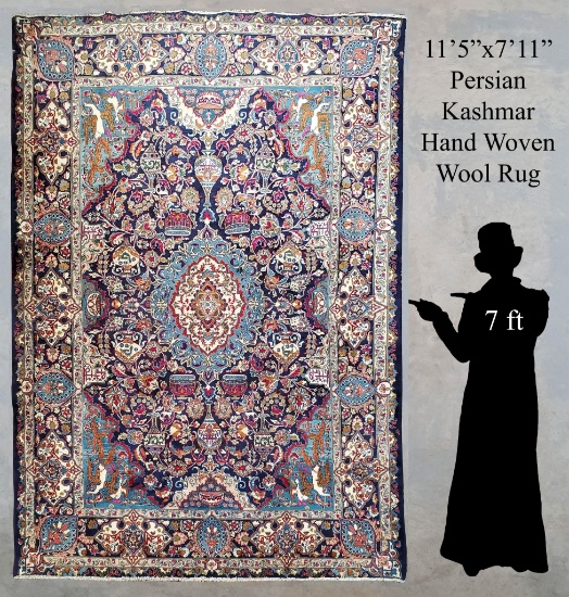 134"x98" Persian Kashmar Wool Rug