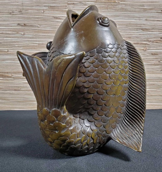 Bronze Jumping Fish Vase