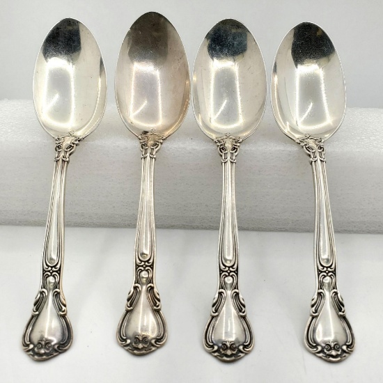 Lot Of 4 Sterling Silver Gorham c1895 Chantilly Pattern Tea Spoons