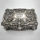 Gorham Sterling Silver Repousee Cigarette/ Casket /Trinket Box