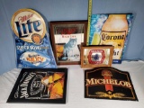 Metal and Mirror Beer Signs