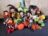 Tray Lot of Annalee & Other Halloween Dolls