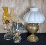 3 Old Oil Lamps incl. Bradley & Hubbard