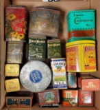 17 Antique Advertising Tea Tins in Varied Sizes