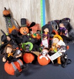 Tray Lot of Annalee & Other Halloween Dolls