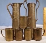 Arts And Crafts Brass Tankards And Mugs