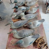 Flock 10 Vintage Mallard Duck Decoys