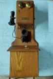 The Victor Telephone Works Oak Wall Phone