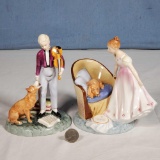 2 Royal Doulton Child with Dog Figurines- Beat You To It HN 2871, The Young Master HN 2872