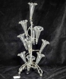 Barker Brothers Silver Plate Center Piece Flower Vase Frog