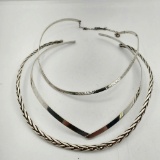 3 Vintage Sterling Silver Collar Necklaces incl. Signed