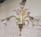 Murano Glass Chandelier with Extra Arms