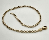 14k Gold Rolo Link Anklet