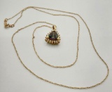 Trillion Fire Mystic Synthetic Topaz 10k Gold Necklace