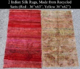 2 Silk Sari Rugs - 36