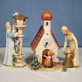 3 Goebel Religious Figurines - 2 Charlot Byj Madonna and Hummel Church Figurines