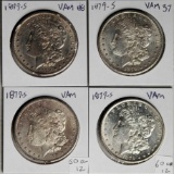 4 1897-S Morgan Silver Dollar Die Varietes (Vam-12A, 37, 60 and 88)
