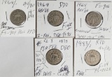 5 Coin Error Die Variety Shield Nickels