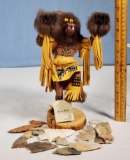 Native American Moon Wolf Bear Kachina and Arrowhead Collection