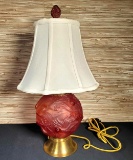 Art Deco Czechoslovakian Ruby Glass Table Lamp