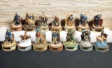 14 Franklin Mint John Wayne Figures with Glass Domes